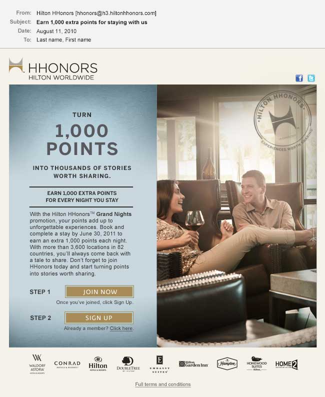 Hilton HHonors Email