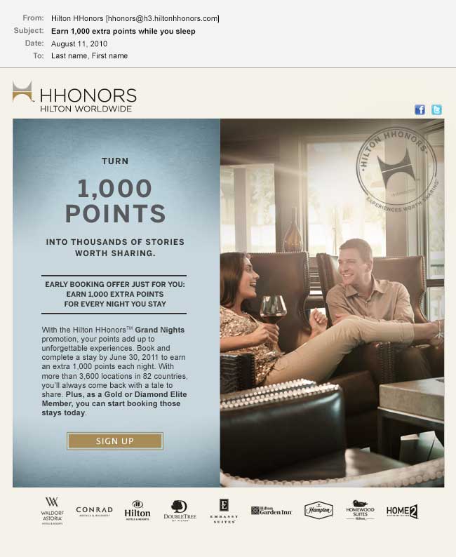 Hilton HHonors Email